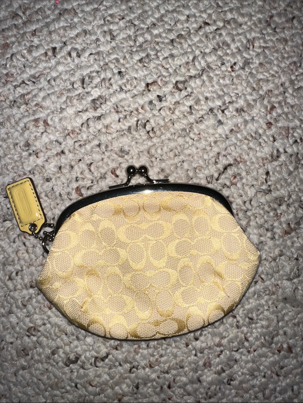 Coach Yellow Signature Frame Coin Pouch
